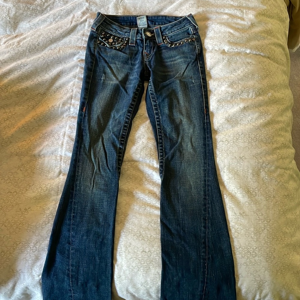 True religion , low rise Joey with studs